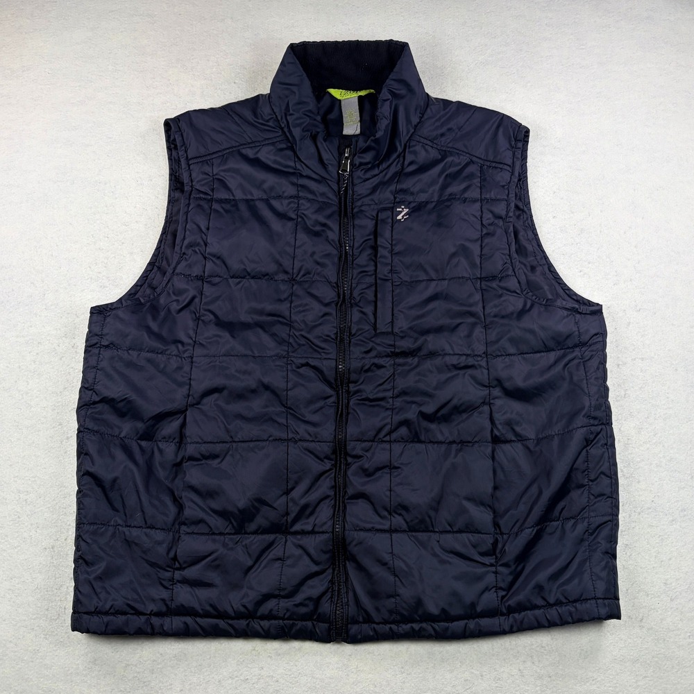 Izod Performance Mens XL Black Quilted Puffer Vest Full Zip Mock Neck Jacket